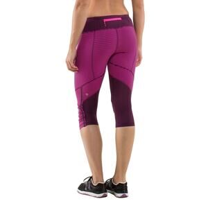 5 for $25| Lululemon Run For Your Life Crop Hyper Stripe Raspberry Glo Light